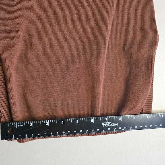 Forever 21 Sweater Women's Small Brown Mock Neck Open Back w/ Ties Side Slits - Picture 14 of 16